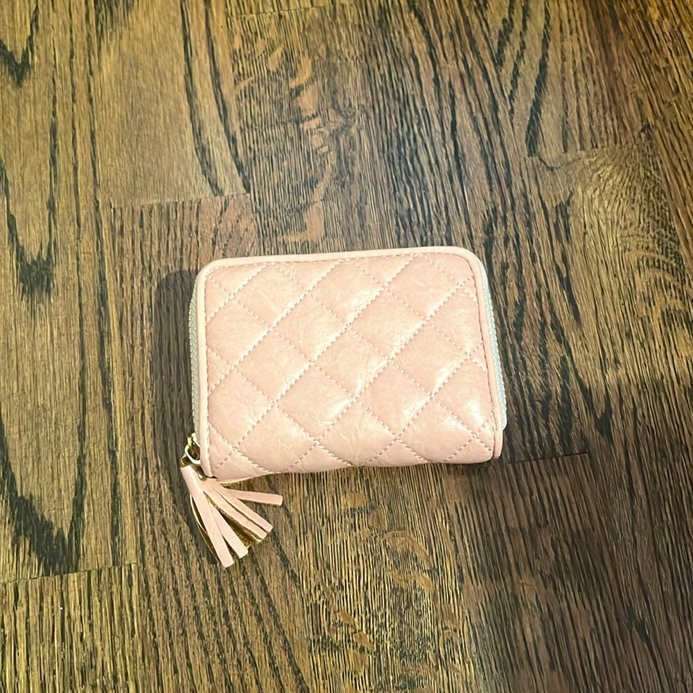 Pink Mini Zip Around Card Case